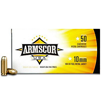 10mm 180gr FMJ Armscor Ammo Box (50 rds)