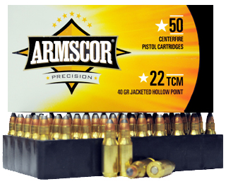 22 TCM 40gr JHP Armscor Precision Ammo Case (1000 rds)