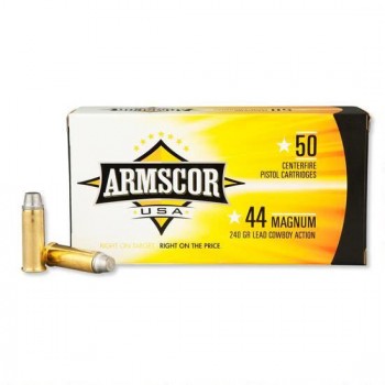 44 Magnum 240gr Lead Cowboy Action Armscor Ammo Box (50 rds)