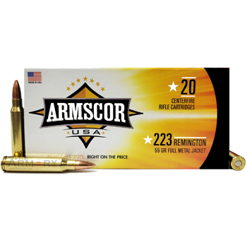 223 Ammo from Armscor - 55gr FMJ - 500 Round Pack
