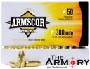 380 Auto (ACP) 95gr FMJ Armscor Ammo Brick (500 rds)
