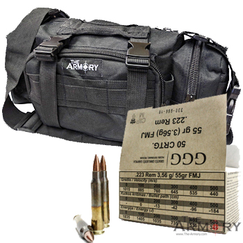 200 Rounds of GGG 223 Ammo in Black Range Bag
