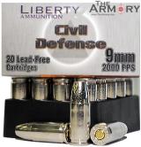 Buy This 9mm Luger (9x19mm) 50gr Liberty Civil Defense Ammo for Sale