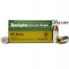 45 ACP (45 Auto) 185gr HPJ Remington Golden Saber Ammo Box (25 rds)