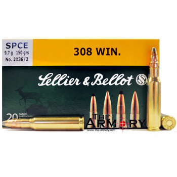 308 Winchester 150gr SPCE Sellier & Bellot Ammo Box (20 rds)