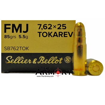 7.62x25mm Tokarev 85gr FMJ Sellier & Bellot Ammo Case (1000 rds)