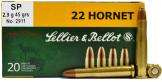 22 Hornet 45gr SP Sellier & Bellot Ammo Box (20 rds)