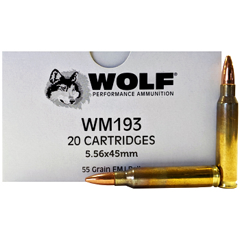 5.56x45mm 55gr FMJ M193 Wolf Ammo Case (1000 rds)