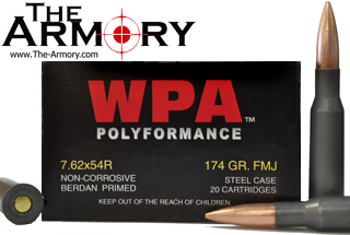 Buy This 7.62x54r 174gr FMJ Wolf WPA Polyformance Ammo for Sale