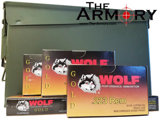 223 Remington (5.56x45mm) 55gr FMJ Wolf Gold - 500 rds in Issued 30 Cal Ammo Can