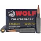 5.45x39mm 60gr FMJ Wolf Polyformance Ammo Box (30 rds)