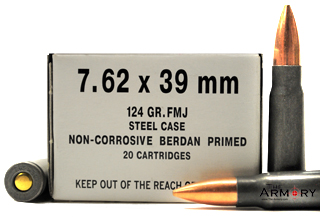 7.62x39mm 123gr FMJ BT Klimovsk Box (20rds)