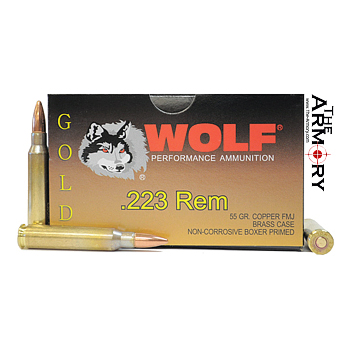 Buy This 223 Remington (5.56x45mm) 55 gr FMJ Wolf Gold Ammo for Sale