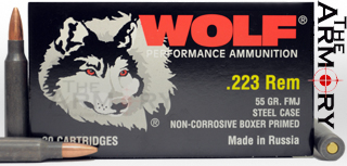 223 Remington (5.56x45mm) 55gr FMJ Wolf Performance Ammo in Wolf Box (Battle Pack | 500rds) NG