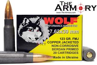 7.62x39 123gr Copper Jacket FMJ Wolf Performance Ammo Brick (500 rds)