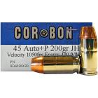 45 ACP (45 Auto) 200gr +P JHP Corbon Ammo Box (20 rds)