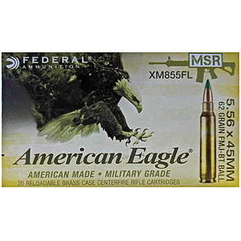 5.56x45mm 62gr FMJBT Federal American Eagle MSR Ammo Case (1000 rds)