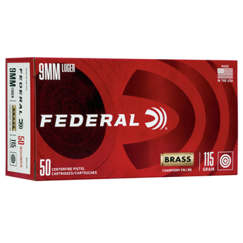 9mm Luger (9x19mm) 115gr FMJ Federal Champion Training Ammo Case (1000 rds)