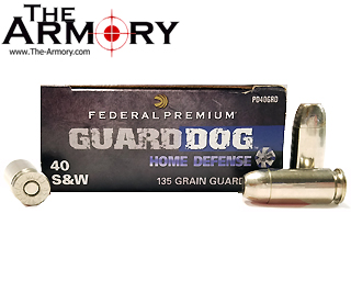 40 S&W 135gr Federal Home Defense Guard Dog Ammo Box (20 rds)
