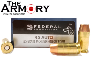 45 ACP (45 Auto) 185gr Federal Personal Defense JHP Ammo Box (20 rds) 