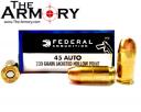 45 ACP (45 Auto) 230gr Federal Personal Defense JHP Ammo Box (20 rds)