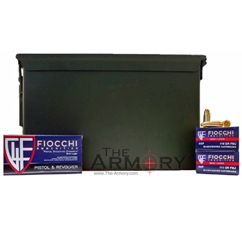 9mm Luger (9x19mm) 115gr FMJ Fiocchi - 1000rds in 50 Cal Ammo Can