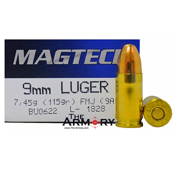 Cheap 9mm Ammo 115gr FMJ Magtech 50 Round Box