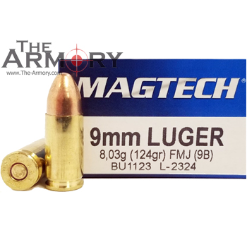 9mm Luger (9x19mm) 124gr FMJ Magtech Ammo Case (1000 rds)