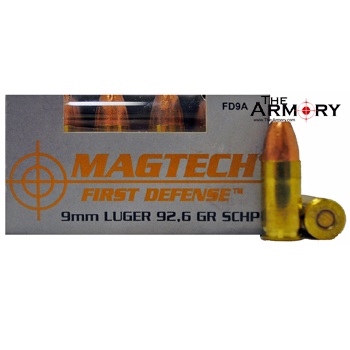 9mm (9x19mm) Luger 92.6gr SCHP First Defense Magtech Ammo Box (20 rds)