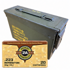 223 Rem 55gr FMJ Patriot Sports 500rd + Surplus 30 Cal Ammo Can