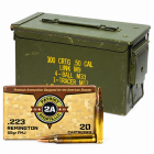 223 Rem 55gr FMJ Patriot Sports 1000rd + Surplus 50 Cal Ammo Can
