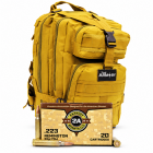 223 Rem 55gr FMJ Patriot Sports 500rd + Tan Backpack