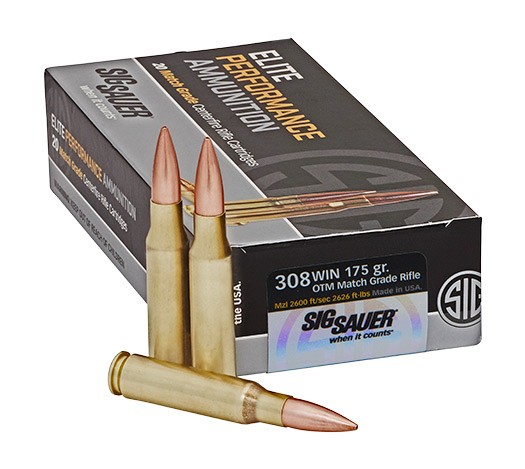 308 Winchester 175gr OTM Match Grade Sig Sauer Elite Performance Ammo Box (20 rds)