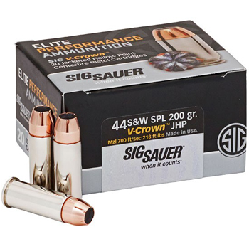 Sig 44S&W SPL 200gr V-Crown Ammo for sale