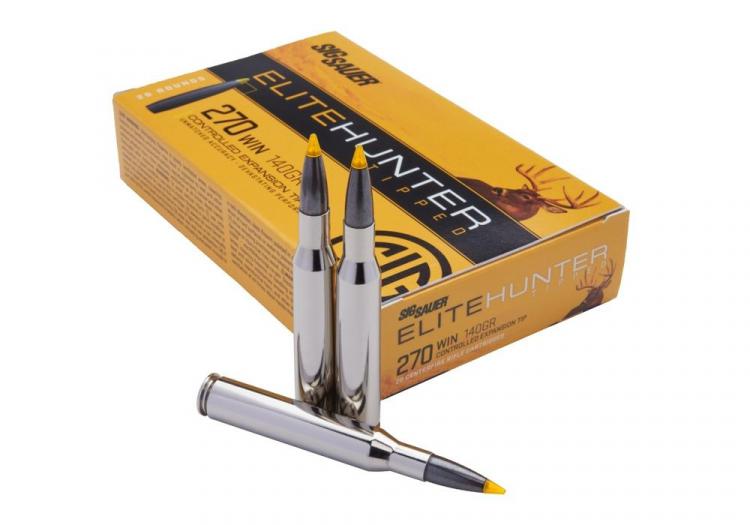 270 Winchester 140gr Controlled Expansion Tip Sig Sauer Elite Hunter Tipped Ammo (20 rds)