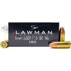 9mm Luger (9x19mm) 115gr TMJ Speer Lawman Ammo Box (50 rds)