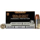 9mm Luger (9x19mm) 124gr GDHP Speer Gold Dot Ammo Box (20 rds)