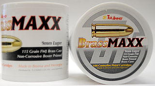 Tulammo Brassmaxx 9mm 115gr 100 Rounds