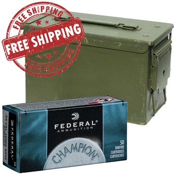 22LR 40g LRN Federal Champion Ammo - 1500rds + FREE SHIPPING & AMMO CAN