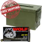 308 Winchester 150gr FMJ Wolf Ammo - 240rds + FREE SHIPPING & AMMO CAN